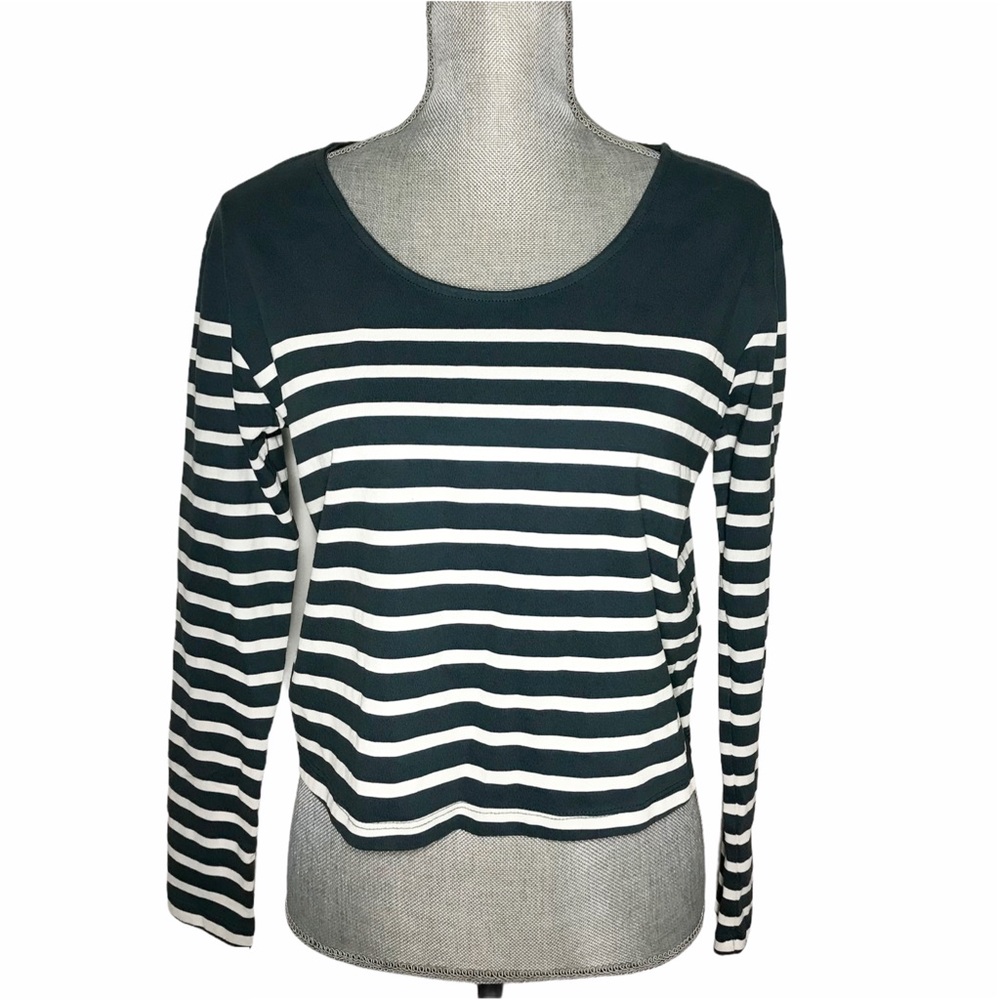 SUNDRY Navy Stripe Long Sleeve Shirt NWT Sz 1 / S